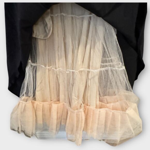 House of CB Mademoiselle Black Velvet Tulle Midi Dress Size Medium - Picture 9 of 13